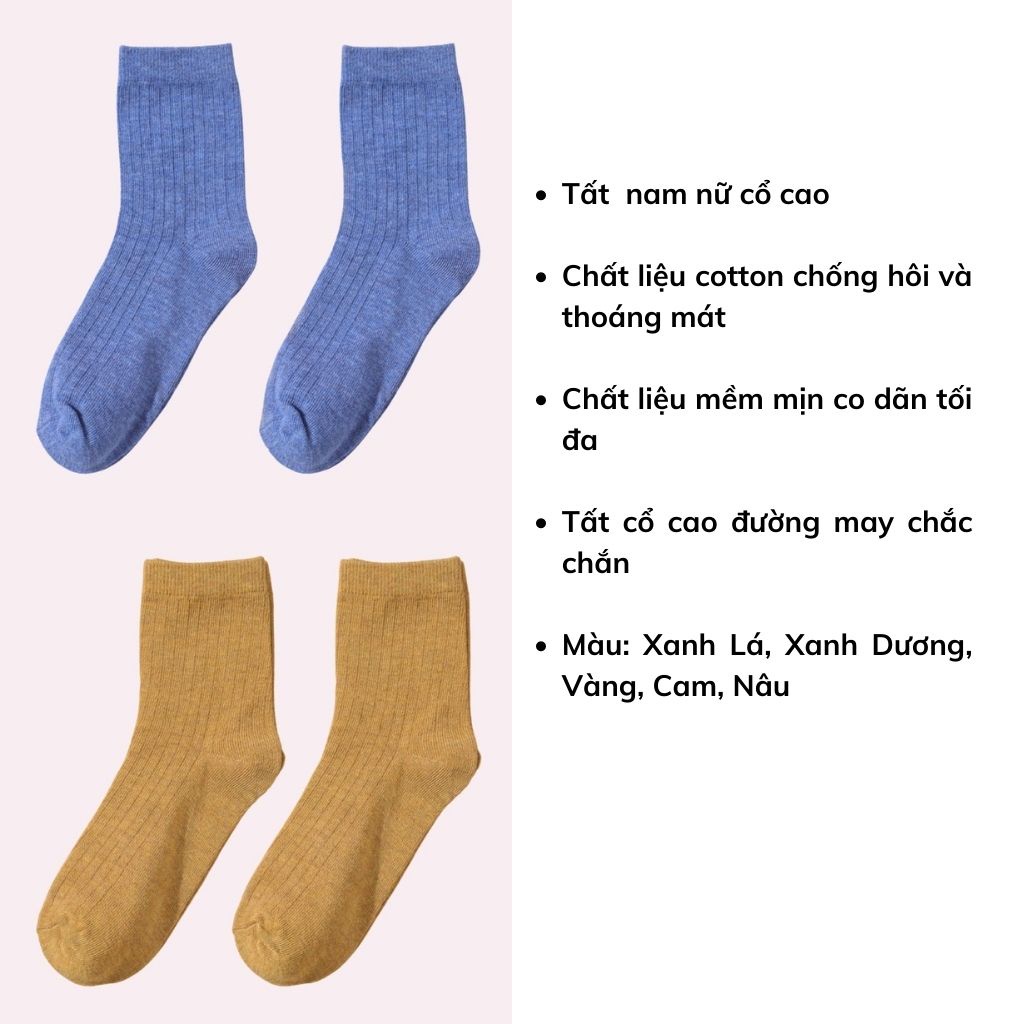 Tất nữ cổ cao chất cotton chống hôi chân thấm hút mồ hôi đẹp và dễ thương DOPICO T007
