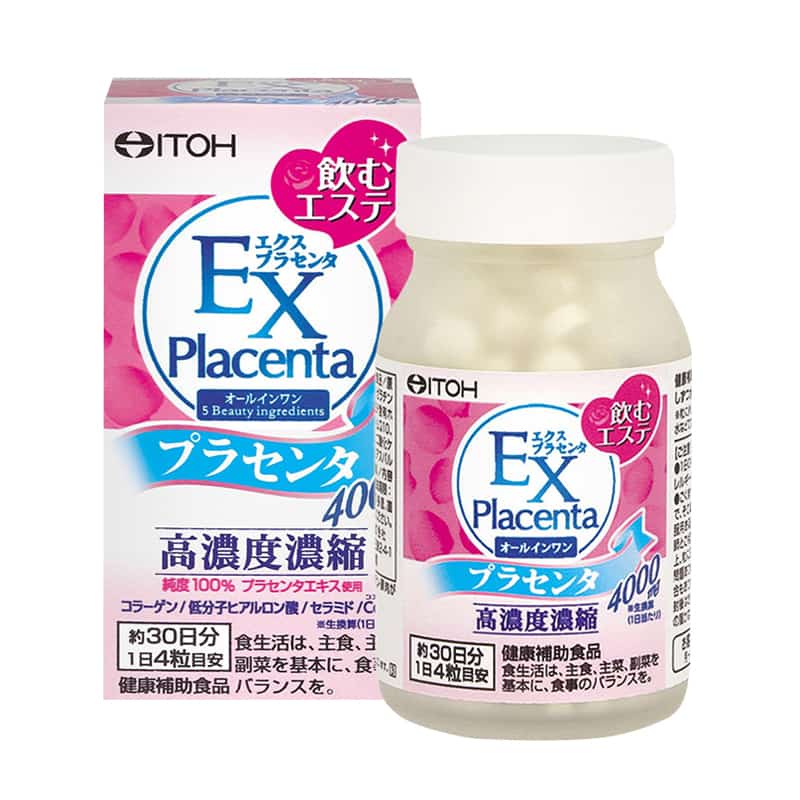 Viên uống nhau thai cừu, hỗ trợ làm đẹp, trẻ hoá da EX Placenta Itoh 4000mg của Nhật Bản 120 viên