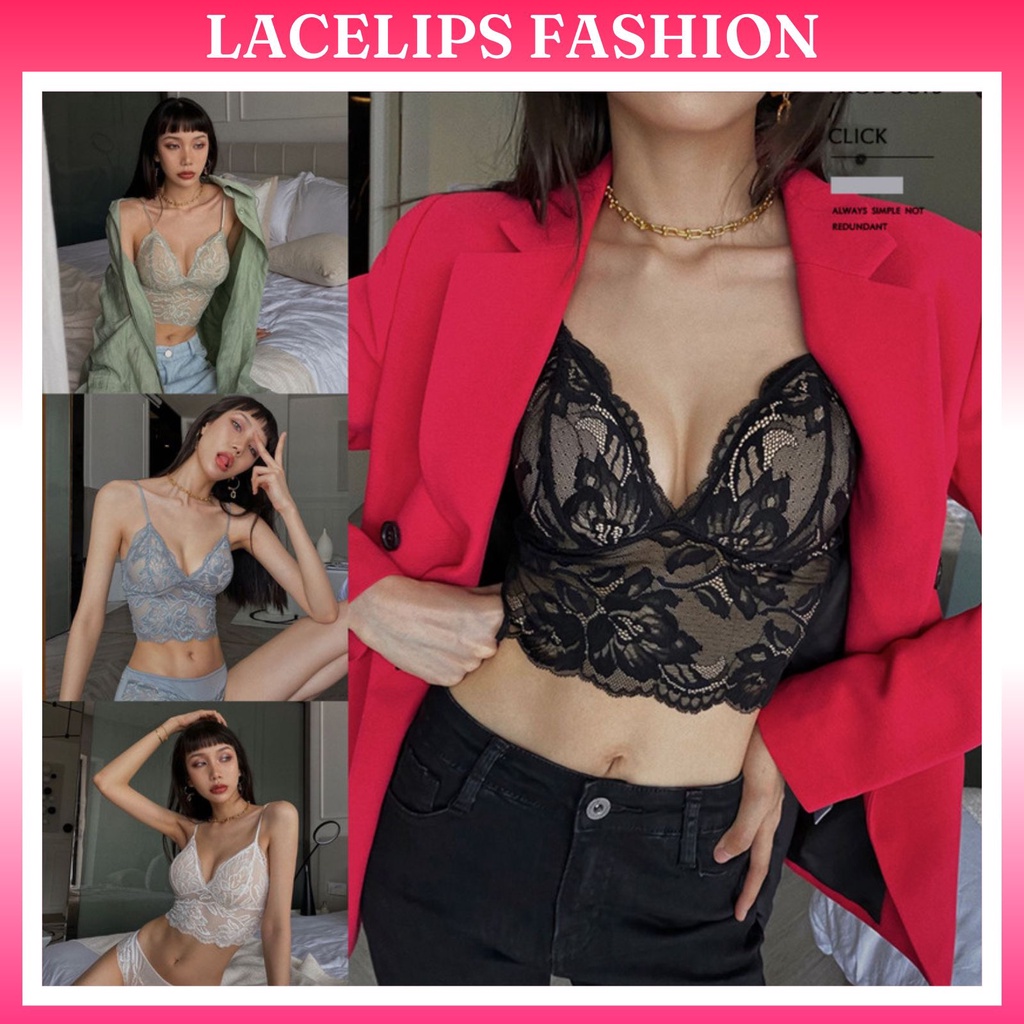 Áo bra corset bralette ren mềm có đệm mút sexy sang chảnh 9002