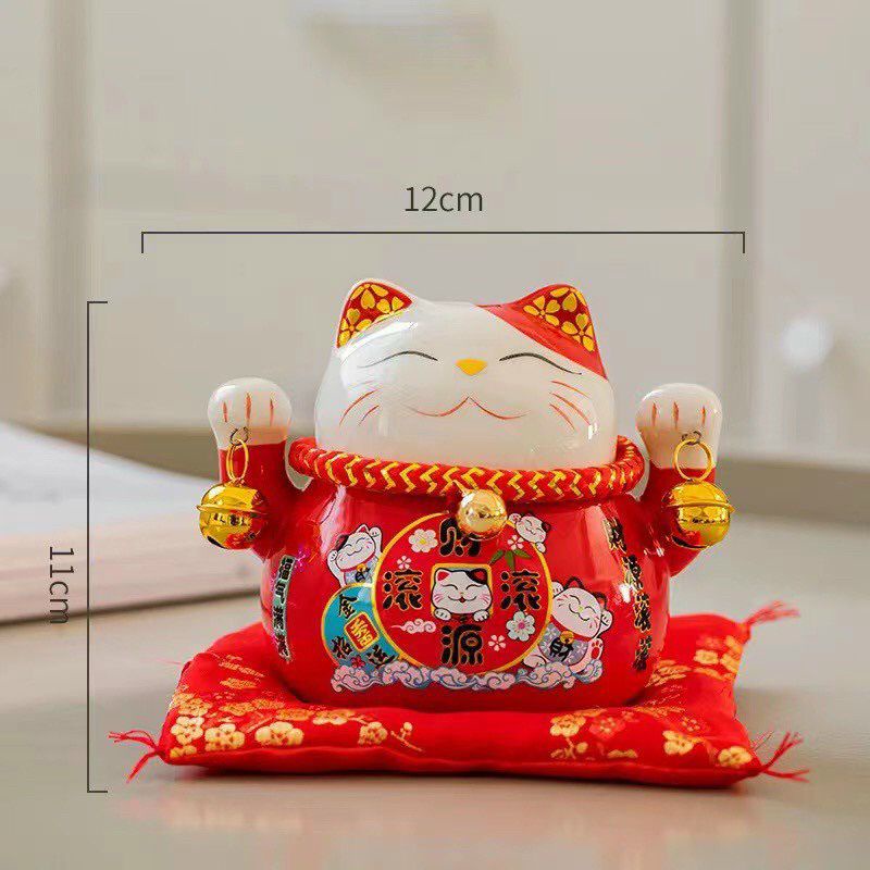 Mèo thần tài, mèo may mắn maneki neko  Mèo Thần Tài Vẫy Tay..(Thân mèo bằng sứ,tay vẫy bằng nhựa)