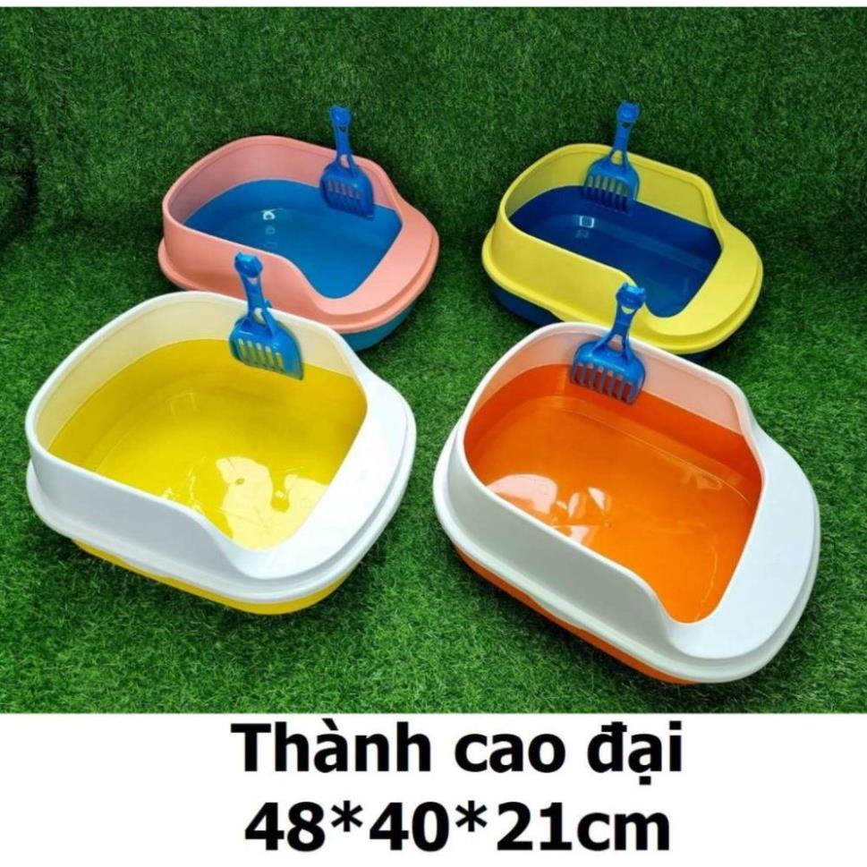 [Mã BMLT35 giảm đến 35K đơn 99K] Chậu đi vệ sinh chó mèo lớn , Hộp đựng cát thành cao cho mèo ( Tặng kèm xẻng xúc cát )