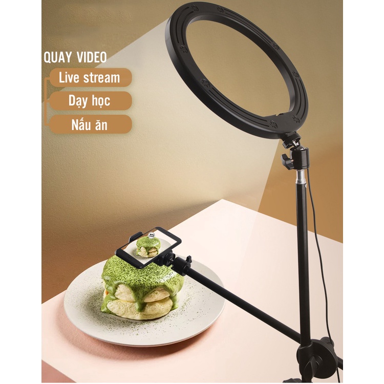 Giá đỡ chân quay video topshot quay review sản phẩm, livestream, spa phun xăm có đèn chân 2.1m