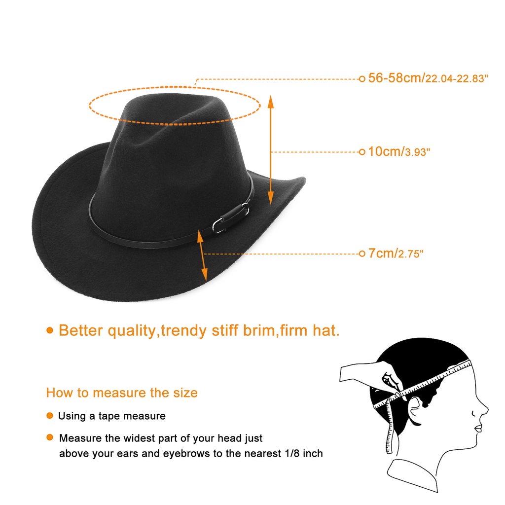 Mũ cowboy thời trang phong cách Fedro cổ điển cho nam