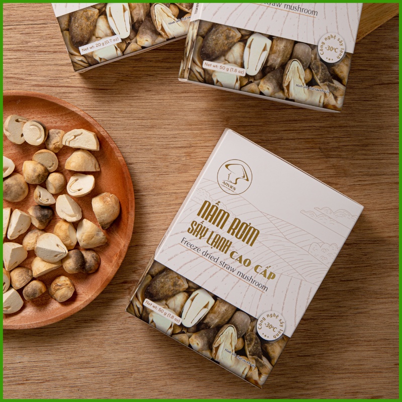 Nấm Rơm Sấy Lạnh Anvies Giữ Trọn Vị Ngon Cung Cấp Vitamin Dinh Dưỡng Và Khoáng Chất- 50g