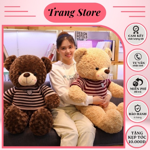 Gấu Bông Teddy đáng yêu, Thú Gấu Nhồi Bông teddy Siêu To Mặc Aó Hàng Cao Cấp-gaubongxinh88.vn