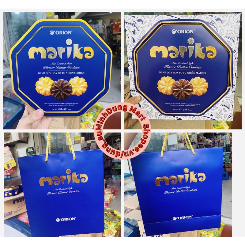 Bánh quy bơ hoa Marika hộp nhỏ và to