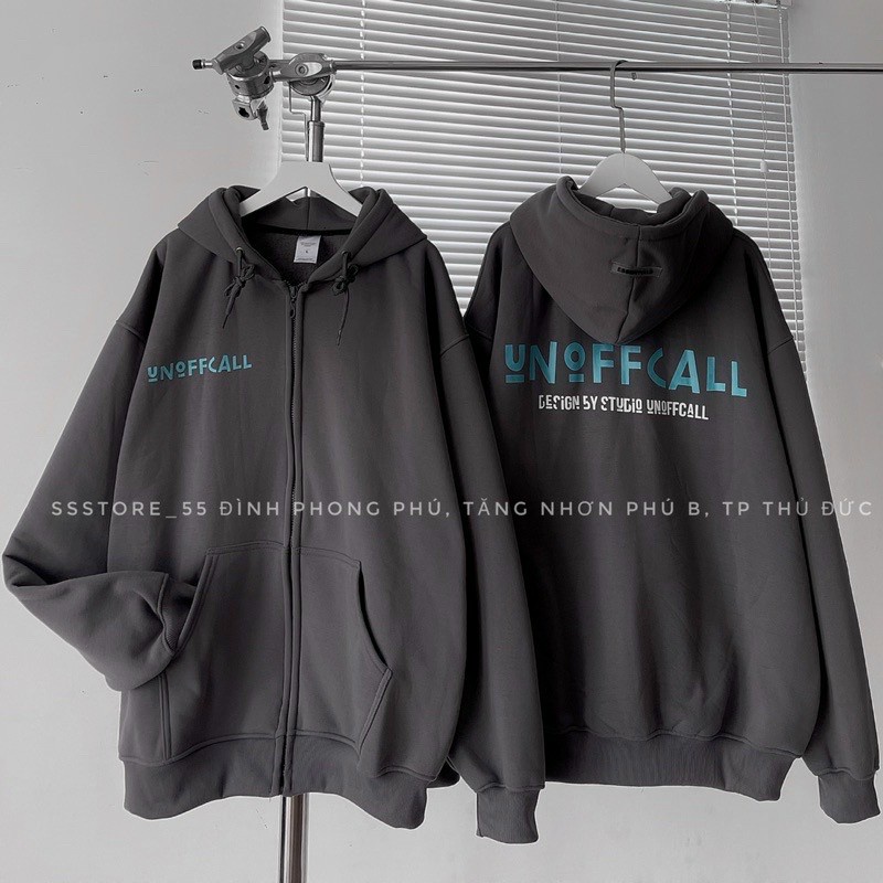Áo Khoác Hoodie & Sweater Nam Nữ Họa Tiết Chữ UNOFFCALL Chất Thun Nỉ Mềm Mịn Có Nón Che Mưa Tránh Nắng Cưc Êm TPkhoac