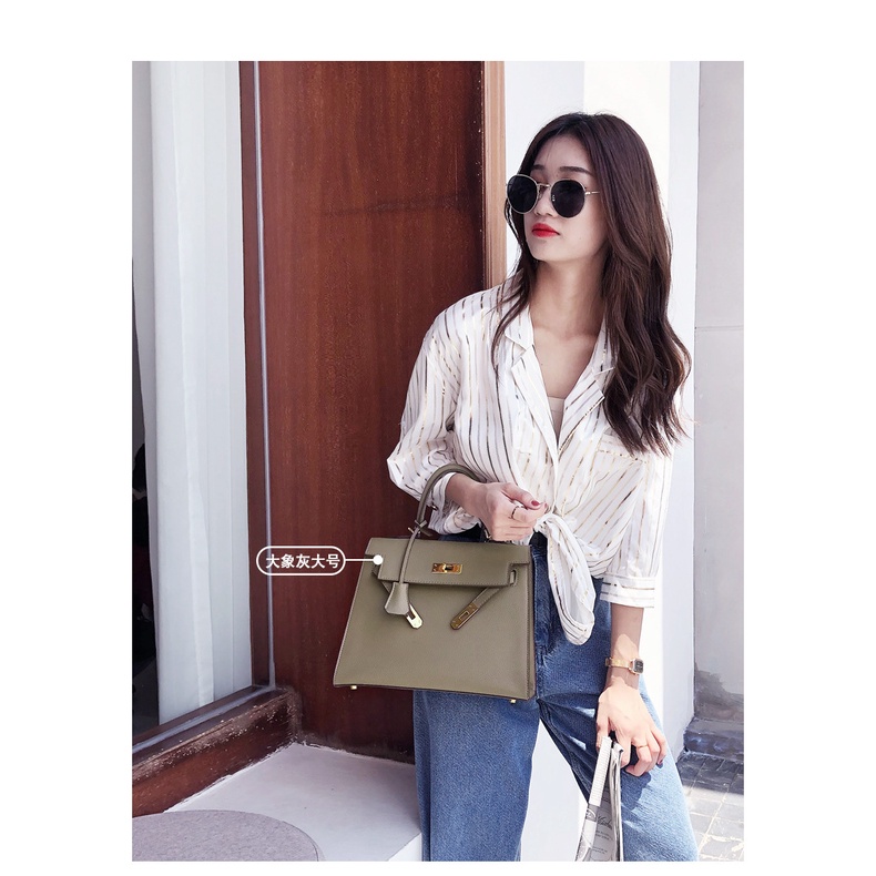 Túi hm size 20, 25 da sần Mã M11 màu đen, màu xám, màu đỏ, hm màu trắng khóa vàng khóa bạc tặng kèm khăn