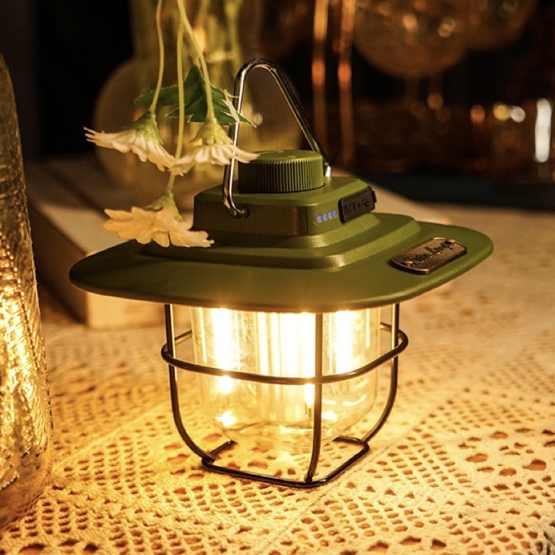 Đèn cắm trại Retro lamp sạc điện độ sáng 350 lumen - dung lượng 2300mAh
