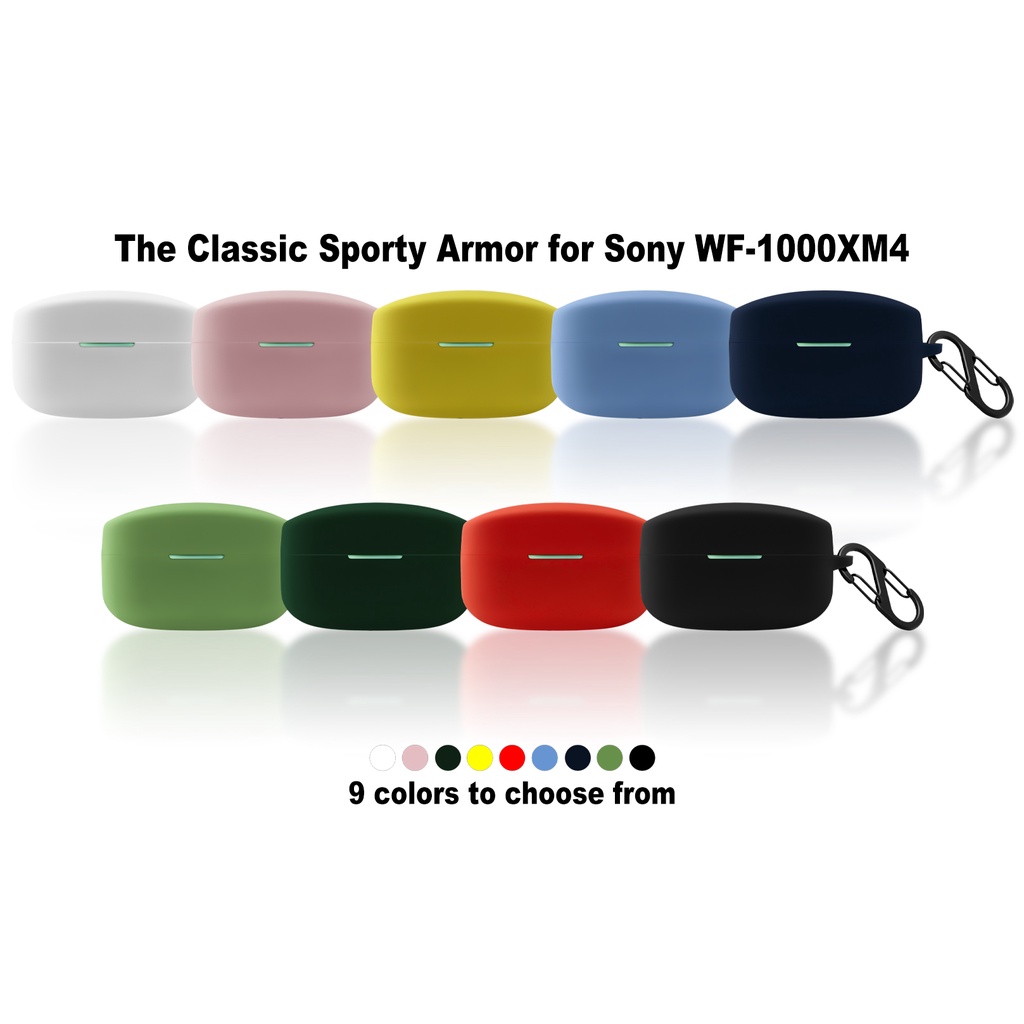Vỏ Bảo Vệ Hộp Sạc Tai Nghe Bluetooth Không Dây Sony WF-1000 XM4 tws Bằng Silicon Mềm Màu Trơn Kèm Móc