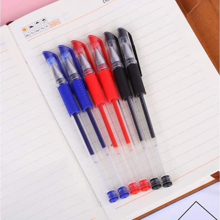 Combo 10 Bút Bi Nước - Êm Tay, Không Lem Mực, Viết Siêu Thích - ĐỦ 4 MÀU  - TÍM - ĐEN - XANH - ĐỎ