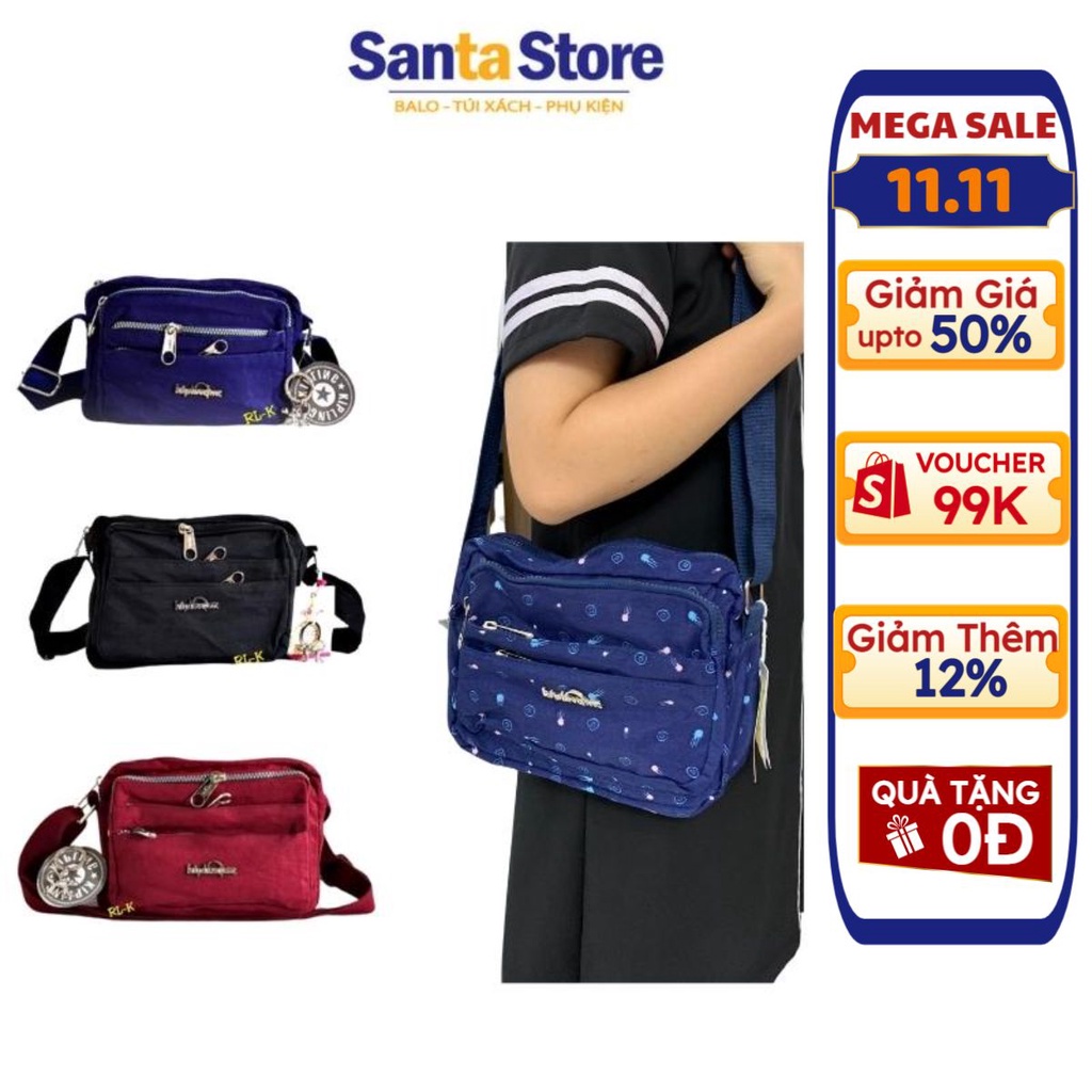 Túi đeo chéo nữ vải dù Kipling KL1511 size 22 mini nhỏ xinh đựng điện thoại ví tiền thời trang cao cấp SANTA STORE