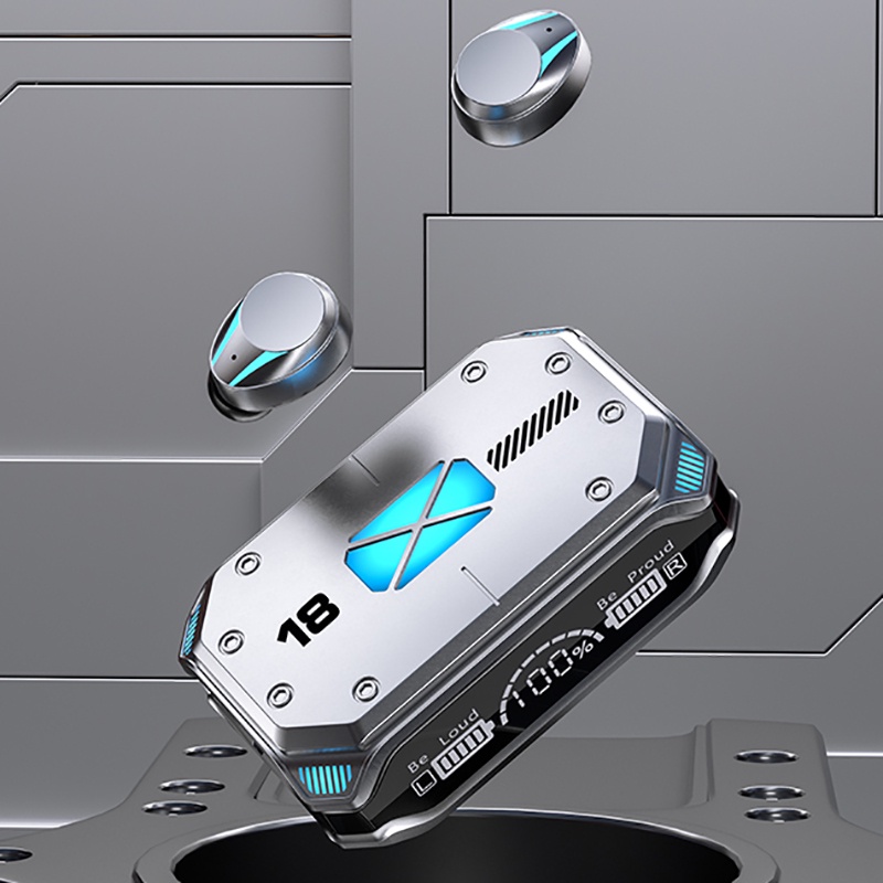 Tai Nghe Bluetooth Không Dây TWS Phong Cách Kim Loại Âm Thanh Nổi HiFi Chống Thấm Nước Kèm Mic