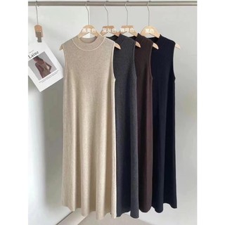 Váy len dáng maxi sát nách cổ 3phân thiết kế xoè bồng tư nhiên