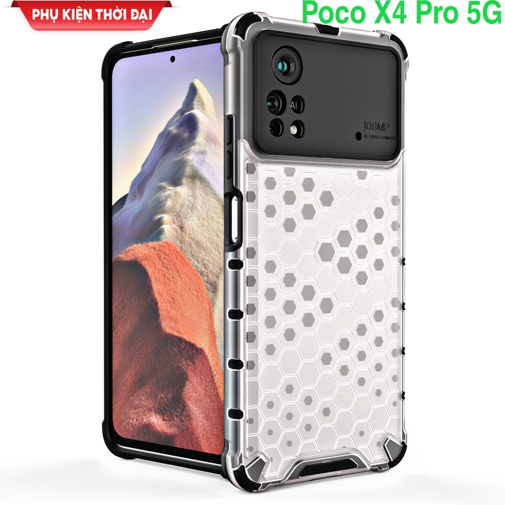 Ốp lưng Poco X4 Pro 5G tổ Ong vân lục lăng chống sốc thời trang cao cấp siêu bền