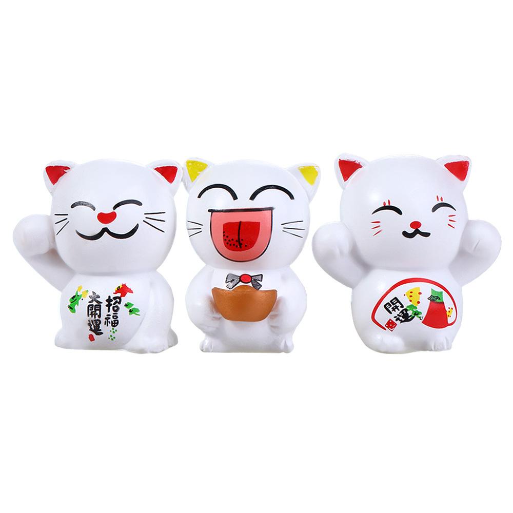 Set 6 Tượng Mèo Hoạt Hình Mini Trang Trí Sân Vườn