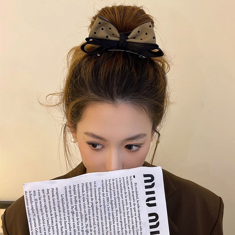 Kẹp Tóc Hình Nơ Nhiều Màu Sắc Phong Cách Vintage Thanh Lịch Cao Cấp Dành Cho Nữ