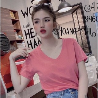 Áo Phông Cổ Tim Cotton Đẹp