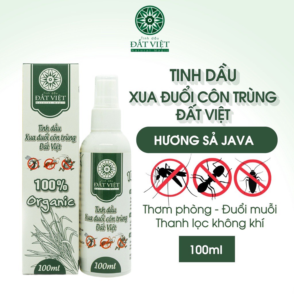 Tinh dầu xịt sả Java 100ml thanh lọc không khí, sát khuẩn, xua đuổi muỗi, côn trùng