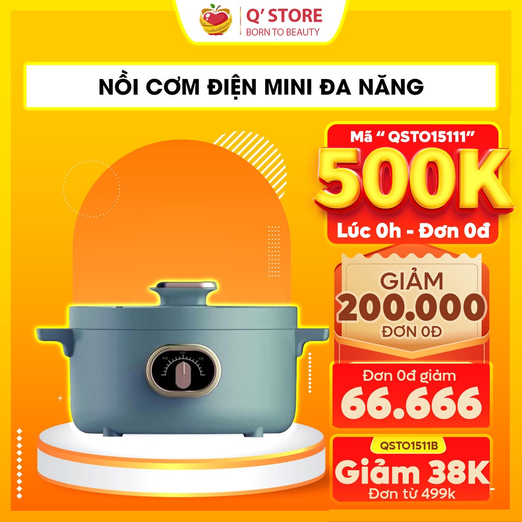 Nồi Cơm Điện Mini Đa Năng 💖HOT💖 Chuyên Lẩu, Nấu Cơm Ngon, Nấu Cháo, Hầm, Hấp Luộc Cho 1 Đến 2 Người Bảo Hành [6 Tháng]