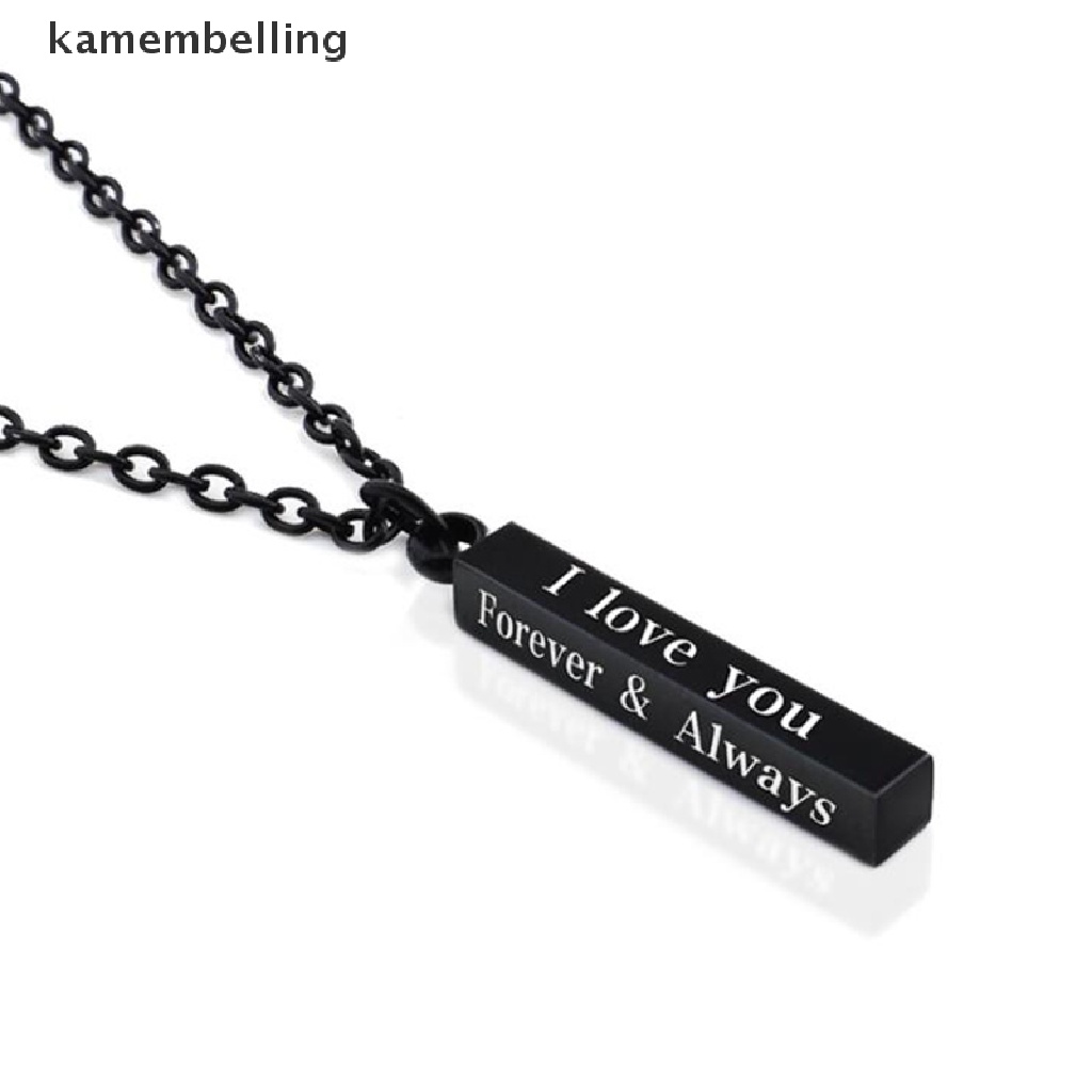 Vòng cổ Mặt Cột Điều Ước Bằng Thép Không Gỉ kamembelling I Love You Cho Người Yêu EN