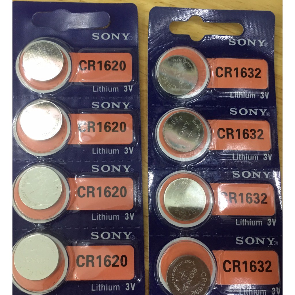 Vỉ 5 viên Pin cúc áo Sony 3V CR1632 / CR1620 / CR1616 / CR1220 / CR2032  / CR2025 / CR2016 – Pin cúc Sony lithium 3V