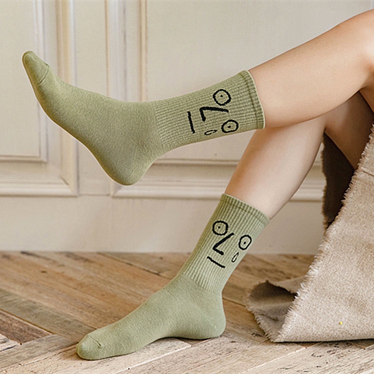 Vớ LEVAO cổ cao họa tiết dễ thương vui nhộn phong cách Hàn Quốc thời trang