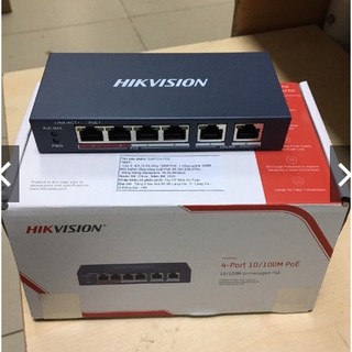 Switch Poe HIKVISION 6 cổng, 2 cổng Uplink DS-3E0106P-E/M (chính hãng)