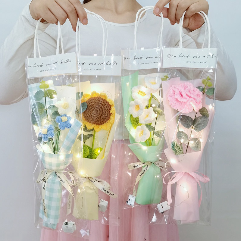 Bộ Hoa Móc Thủ Công Có Đèn Xinh Xắn