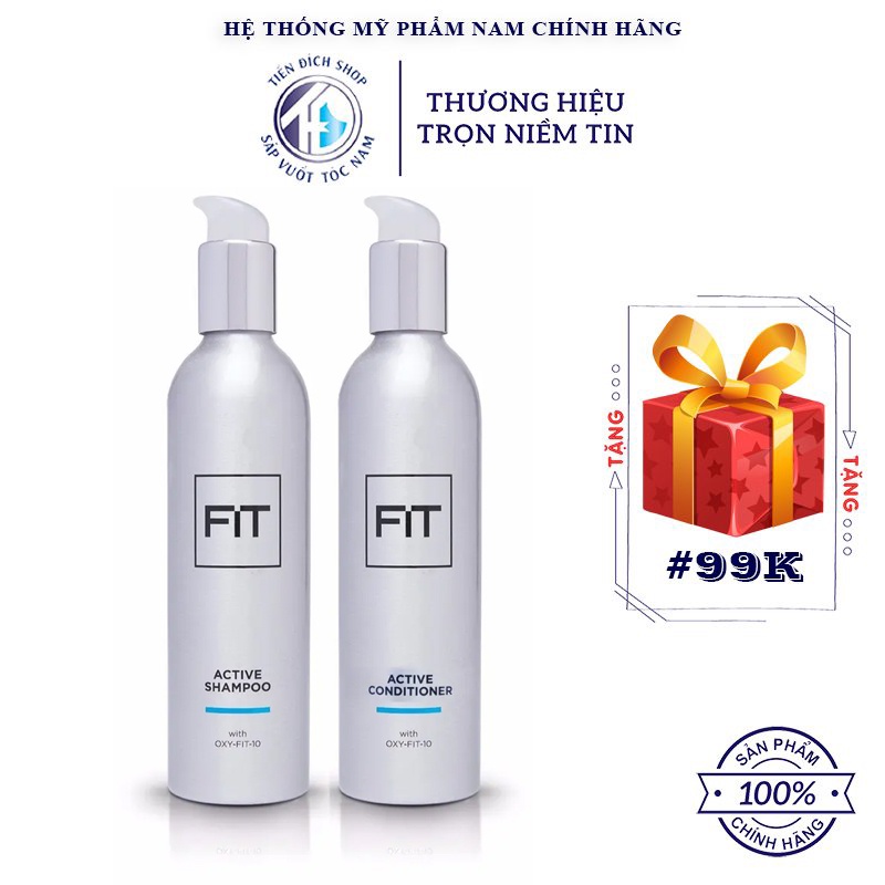 Combo Dầu gội xả FIT Active 250ml cao cấp Anh Quốc/ Tiến Đích Shop - Sáp Vuốt Tóc Nam