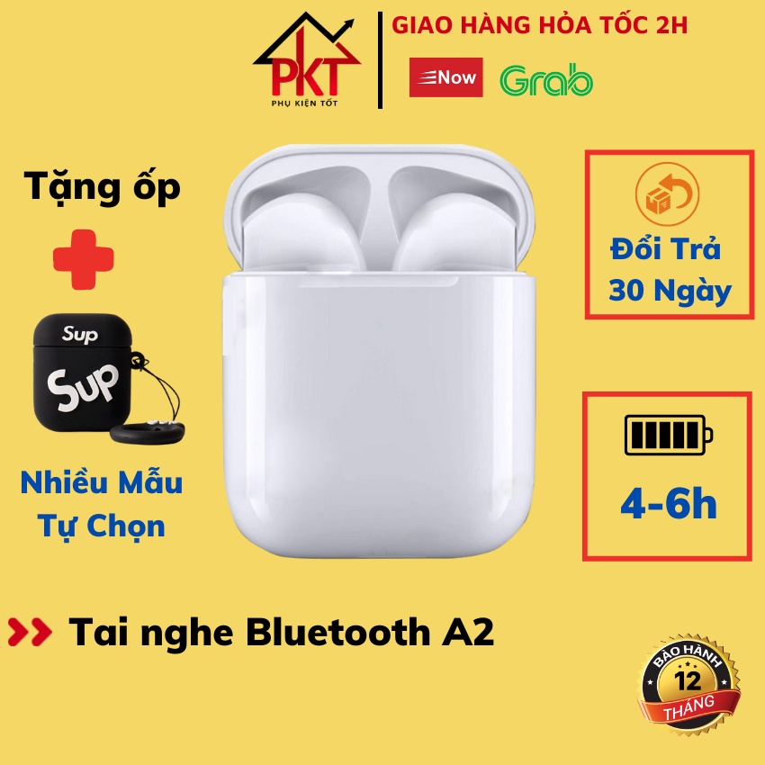 Tai nghe Bluetooth A2 Không Dây Full Chức Năng Pin Trâu 4-6h, Định Vị, Đổi Tên, Bass Mạnh, Chính Hãng PKT