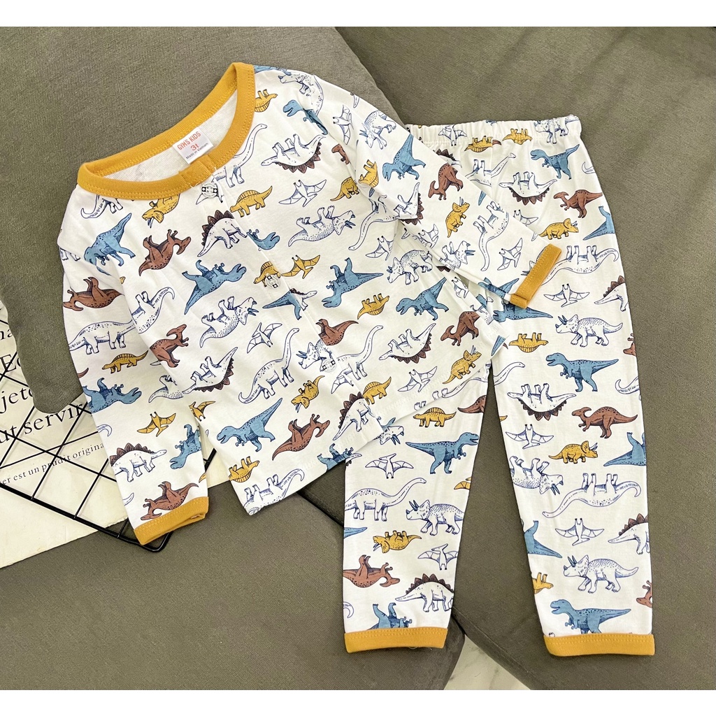 Bộ tay dài quần dài nút Thun Borip in hình cực ngầu cho bé trai size nhí 10-23kg-Quần áo trẻ em-Pikakis