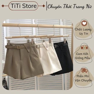 Quần short nữ đai tam giác nhọn cách điệu