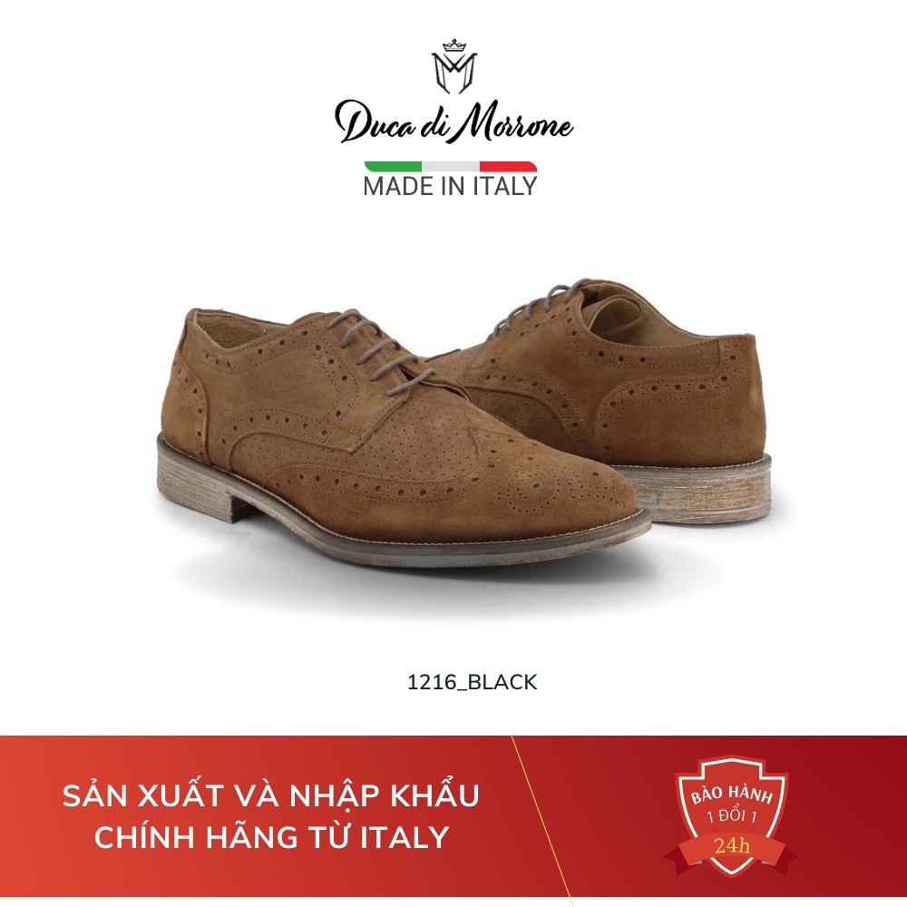 Giày Tây Derby Nam Công Sở Da Lộn Họa Tiết Cao Cấp DUCA DI MORRONE Nhập Khẩu Chính Hãng Từ Ý - Made In Italy