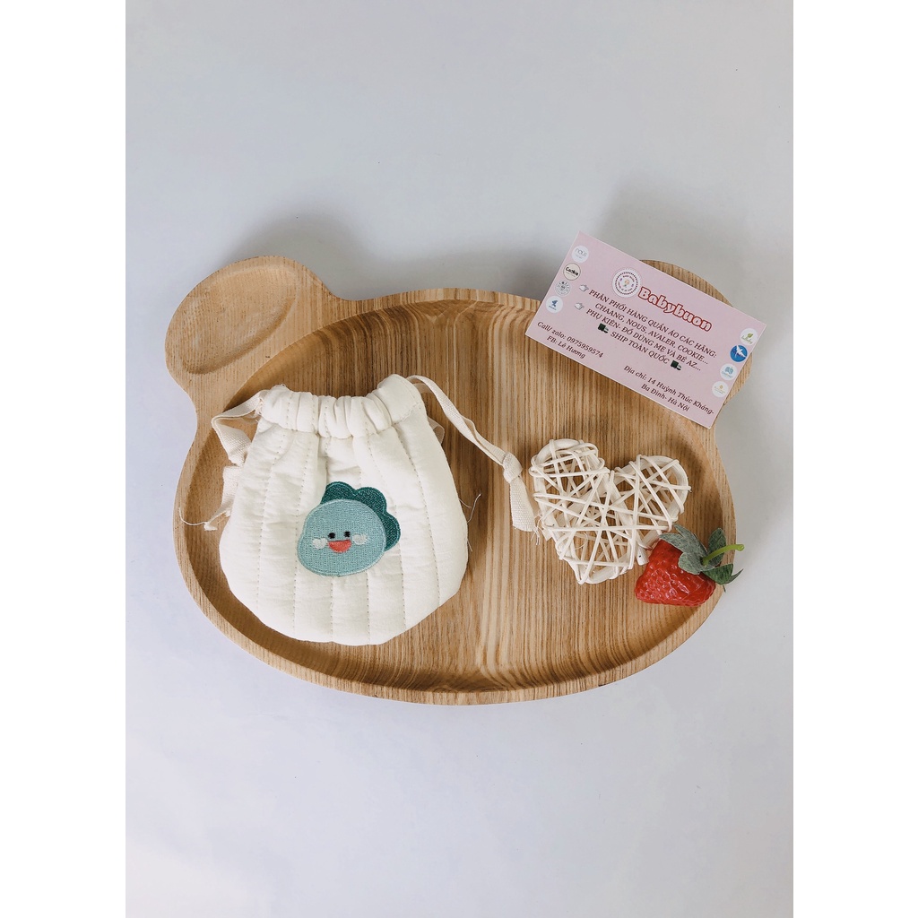 Túi Đựng Tỏi Tránh Vía,Thêu Hình Gấu Phong Cách Hàn Quốc Cho Bé Babibu-TDT