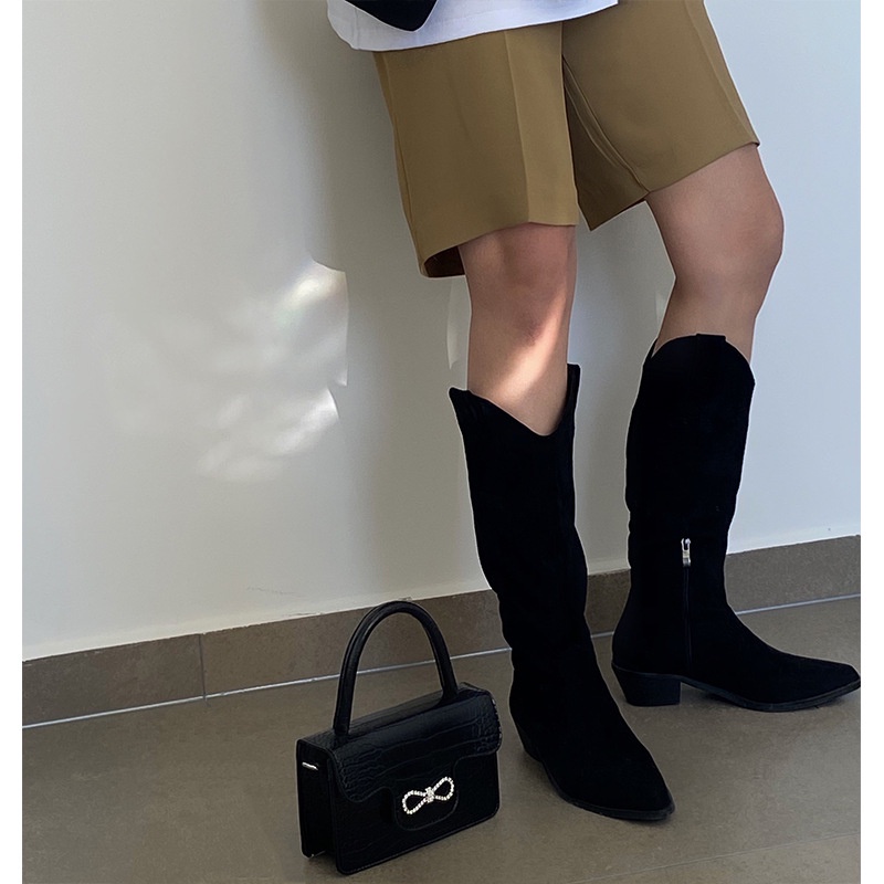 CHIC JOY❤Túi xách Messenger nữ họa tiết cá sấu dây nơ đeo vai lật đơn túi vuông nhỏ