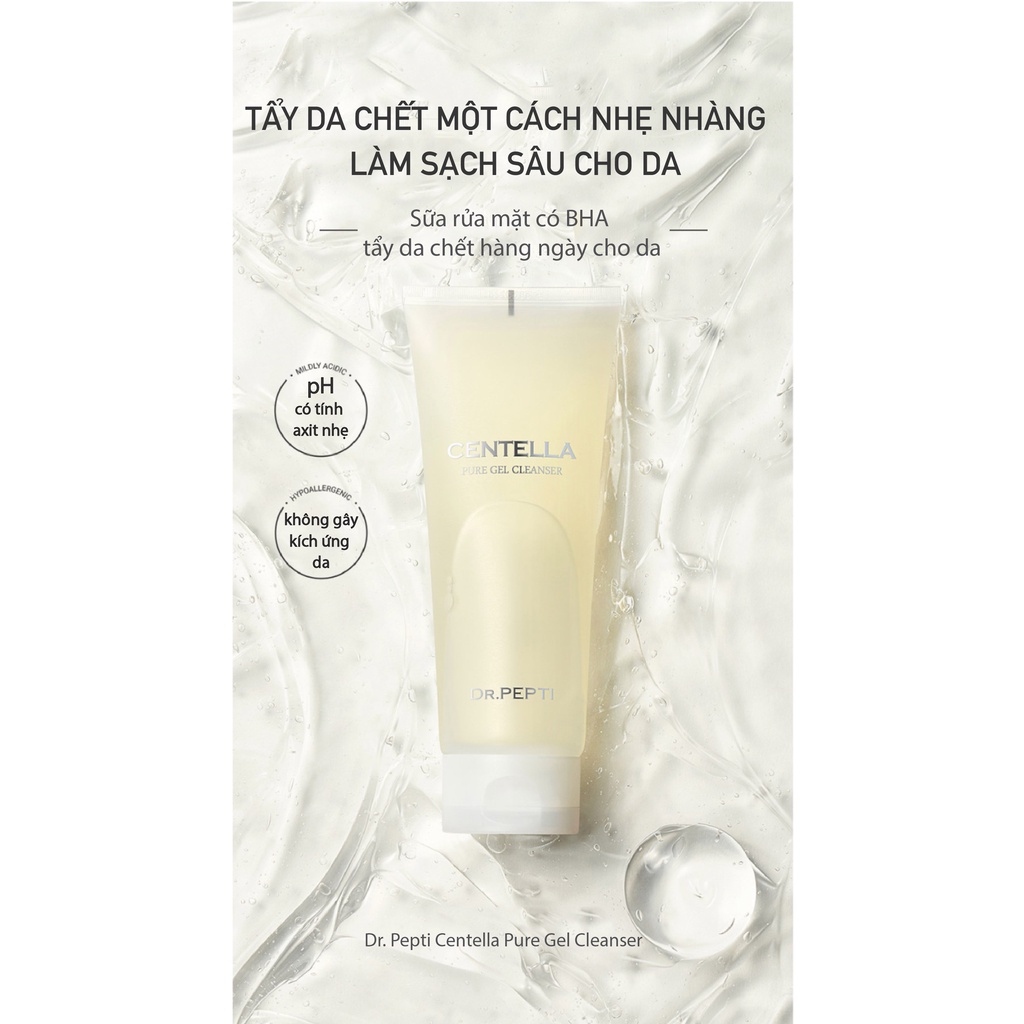 Gel rửa mặt tạo bọt Dr.Pepti Centella Pure Gel Cleanser 200ml