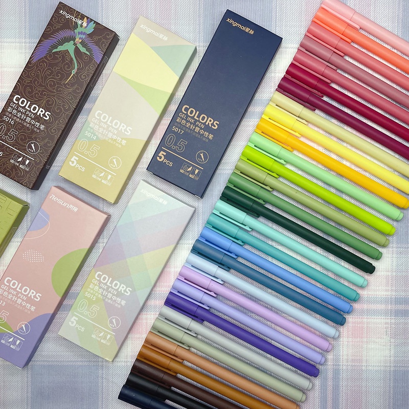 Set 30 Bút Bi Morandi 30 Màu Sắc Macaron 0.5mm Phong Cách Retro