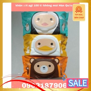 10 gói khăn agi 100 tờ không mùi Hàn Quốc - không quà