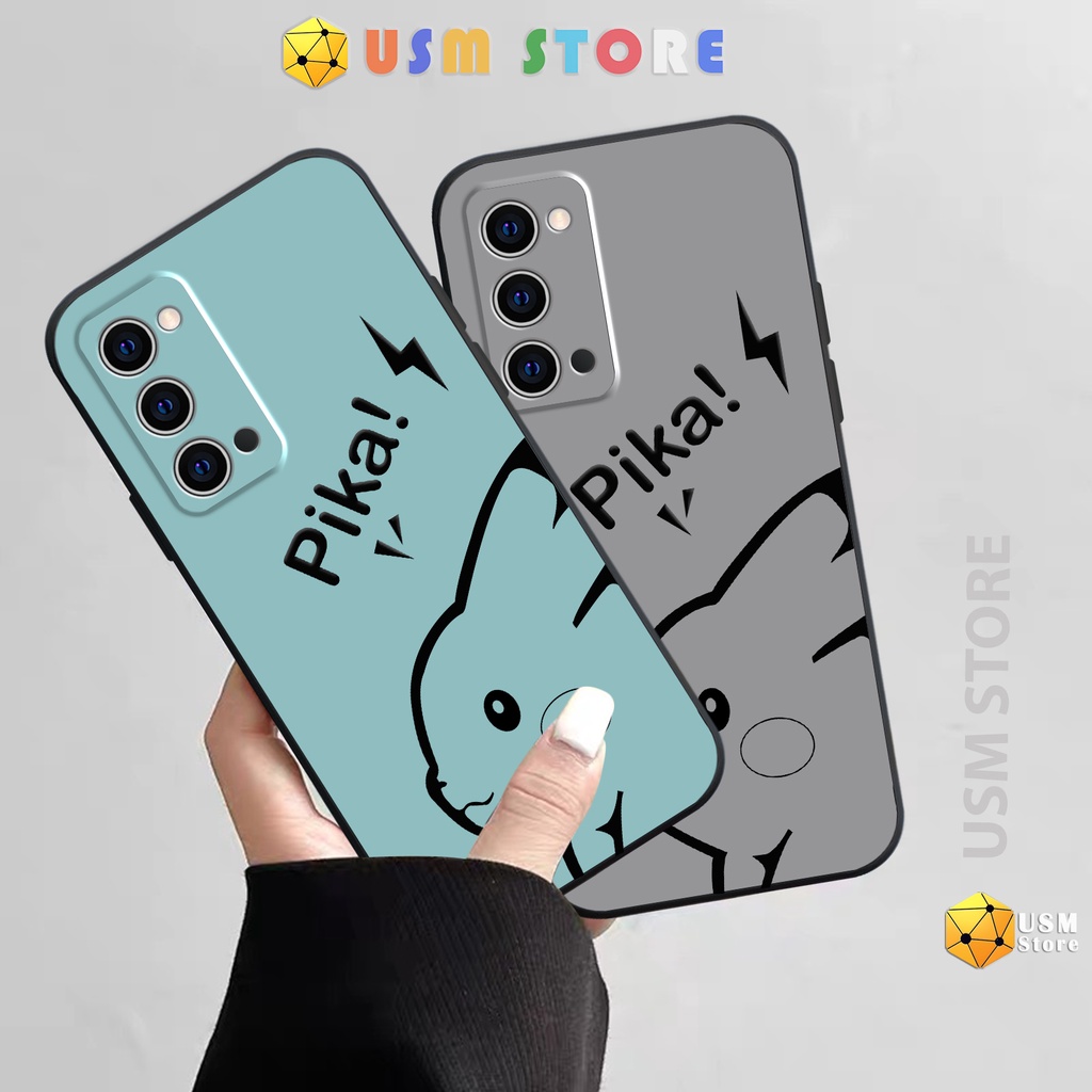 Ốp lưng OPPO F17 PRO-4G/RENO4 LITE/A93-4G/RENO 4F/OP-RENO 4-4G/REALME, viền vuông bảo vệ camera, in hình PIKA