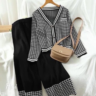 (BT) Set bộ len kẻ ziczac hàng QCL1