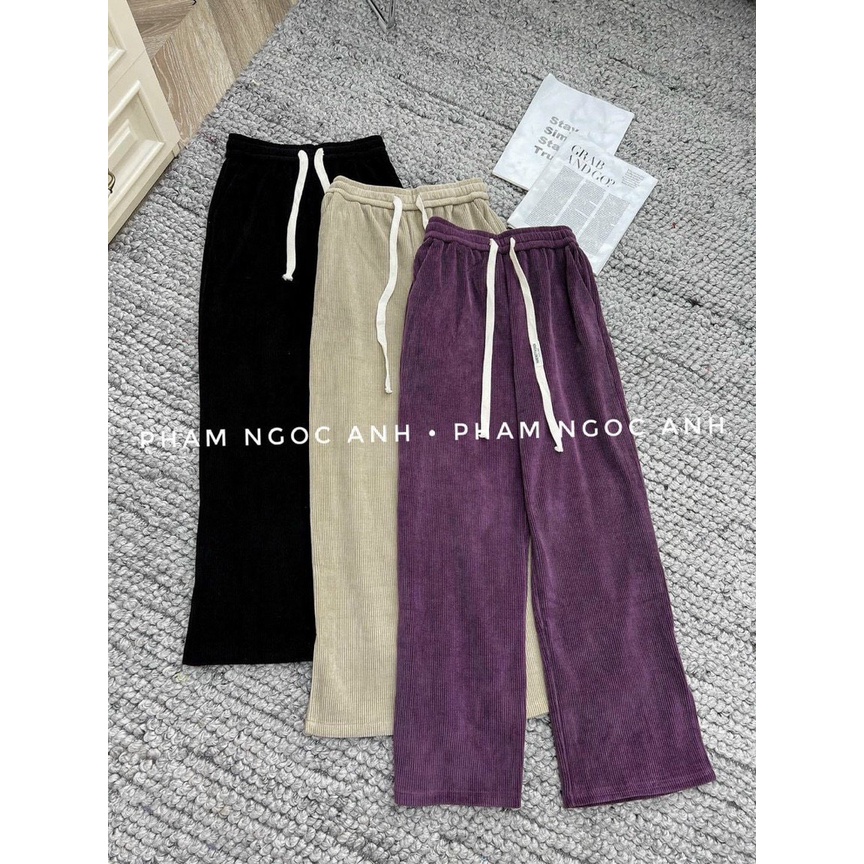 Quần nhung tăm dây trắng Fashion