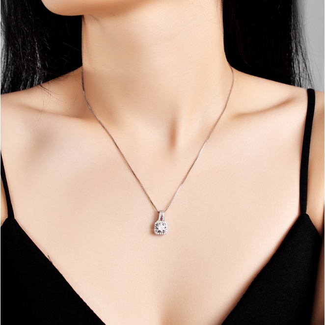Vòng cổ moissanite thực s925 Sterling Silver Moissanite Diamond Pendant