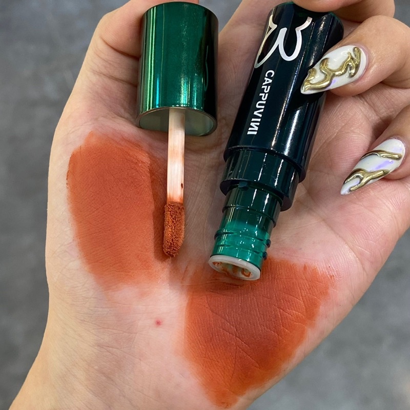 Son Thỏ Xanh Lá Son tint Lì Thỏ Đen Màu 10 Cappuvini