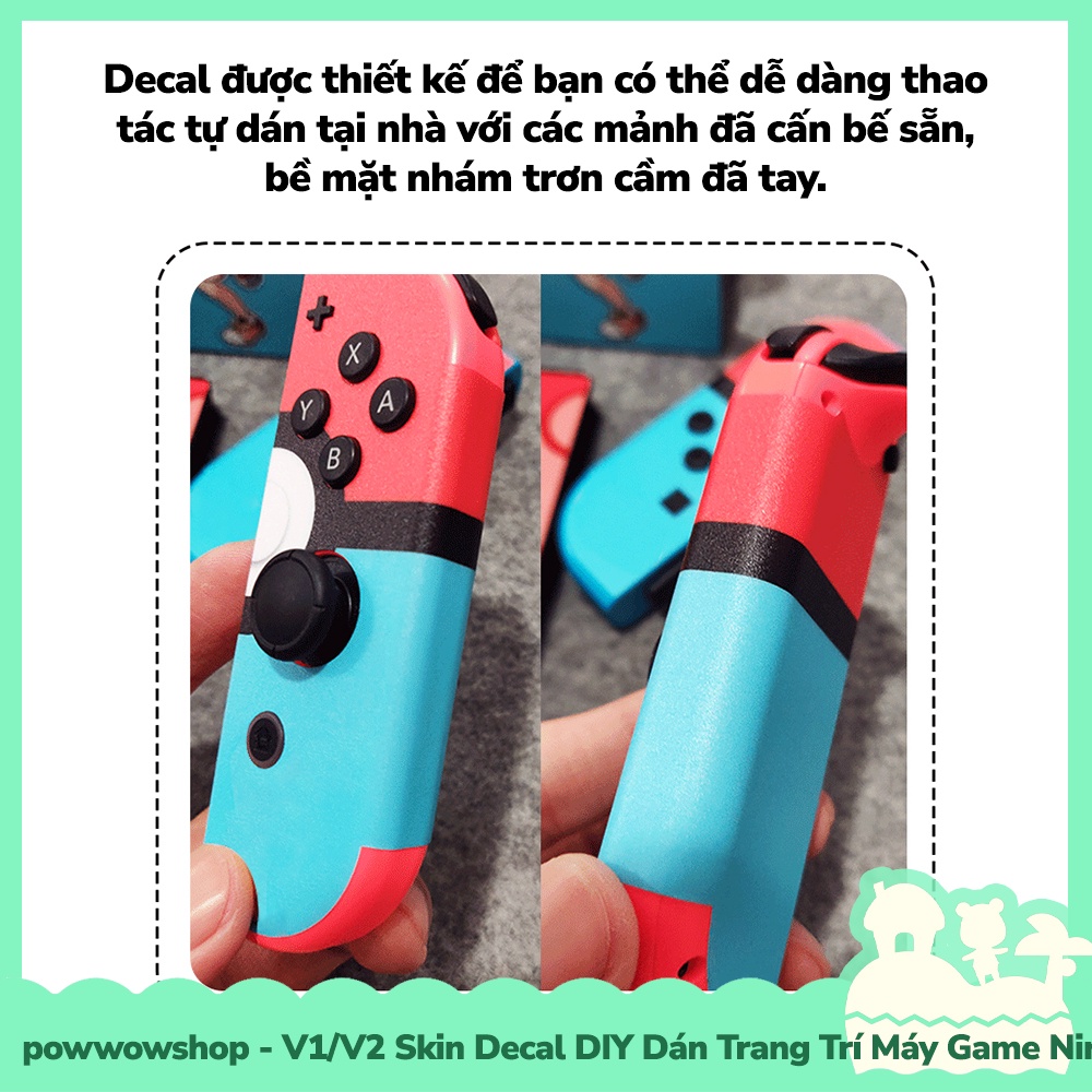 [Sẵn VN - Hỏa Tốc] V1/V2 Set Skin Decal DIY Dán Trang Trí Máy Game, Dock, Grip Nintendo Switch Mẫu Phong Cách Game Gamin