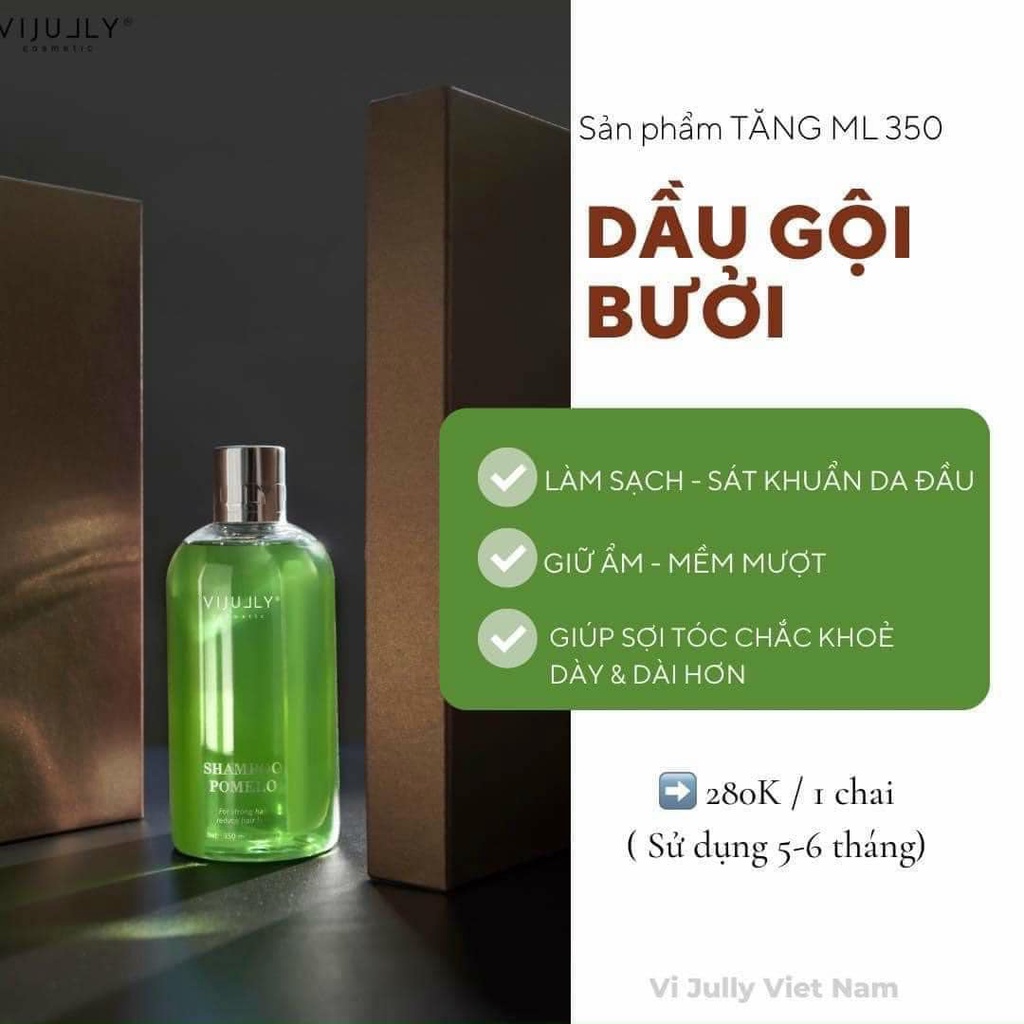 Dầu gội bưởi ViJully ⚡ TẶNG CỘT TÓC ⚡ Dầu gội tinh dầu bưởi ViJully Pemelo Sampoo Giúp tóc Chắc khỏe, Giảm rụng