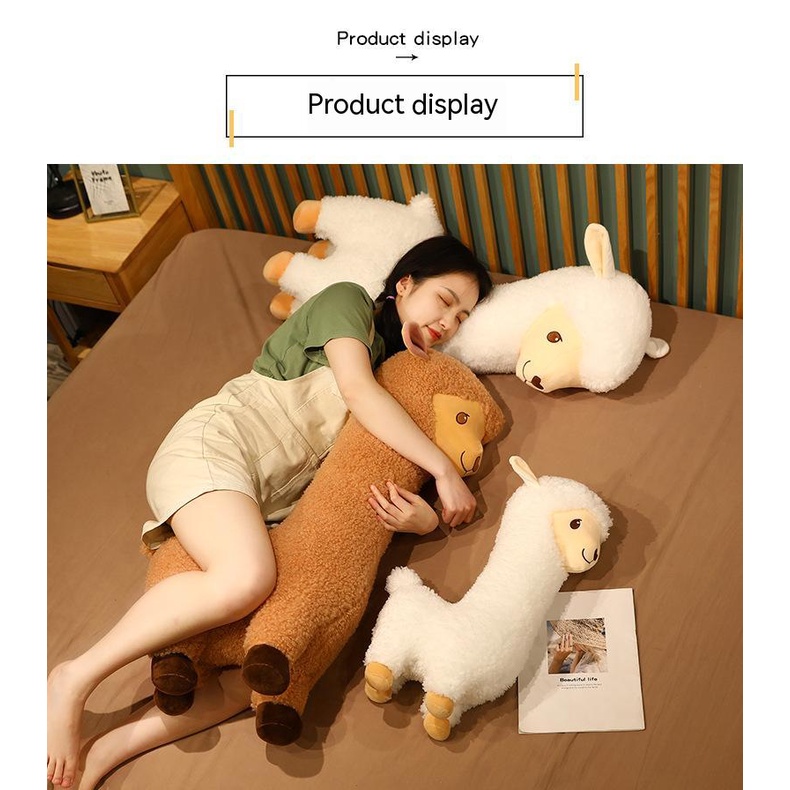 Thú Nhồi Bông Hình Lạc Đà Alpaca 0.85m Mềm Mại Đáng Yêu