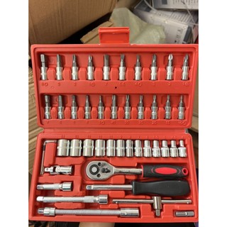 Bộ khẩu tuýp vặn 1/4 inch 46 chi tiết đa năng, chuyên tháo ốc nội thất xe