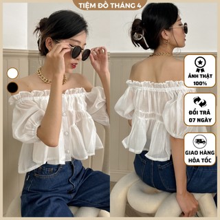 Áo Trễ Vai Chất Vải Voan TIỆM ĐỒ THÁNG 4 CALI TOP