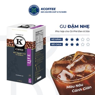 Cà phê rang xay robusta arabica k life 700g/hộp k coffee